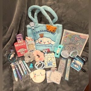 🩵Sanrio Blue Cinnamoroll Plush Tote Bag with +20 Accessories